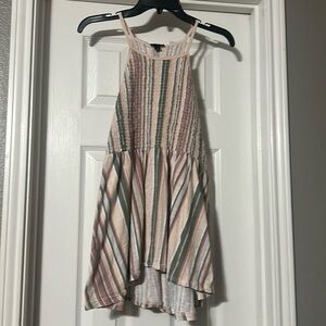 Sz 0 Torrid Halter Crinkle Gauze Striped Tunic